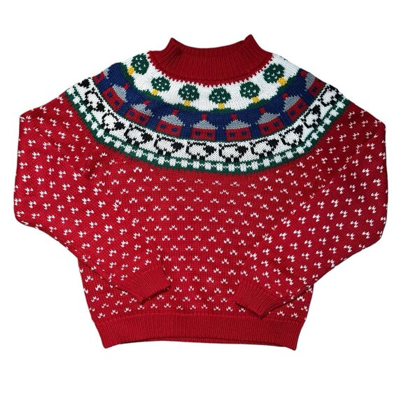 VTG Northern Isles Novelty Fair Isle Sweater XL Nature Farm Sheep Cottagecore - Picture 1 of 8